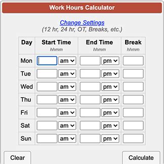 calculator soup work hours