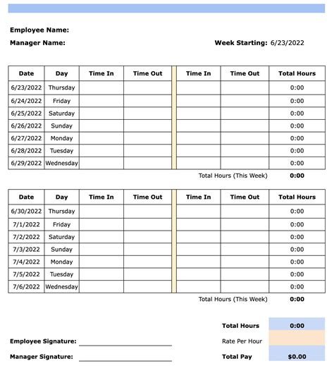 calculator timesheet biweekly with lunch