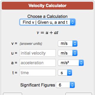 Calculator Velocity