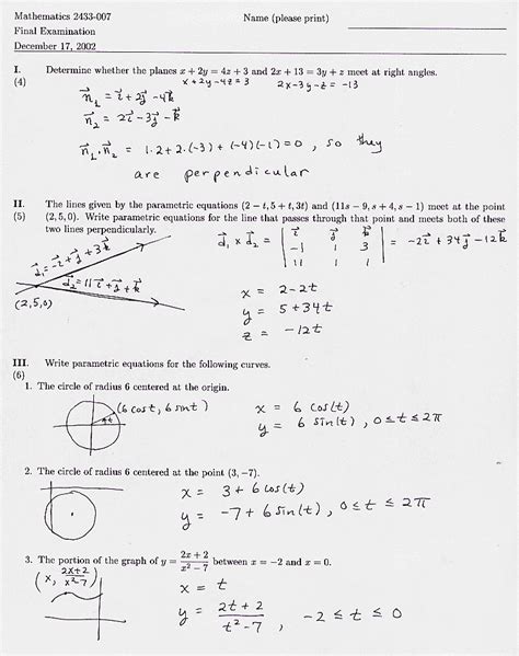 calculus 3 final exam with solutions pdf