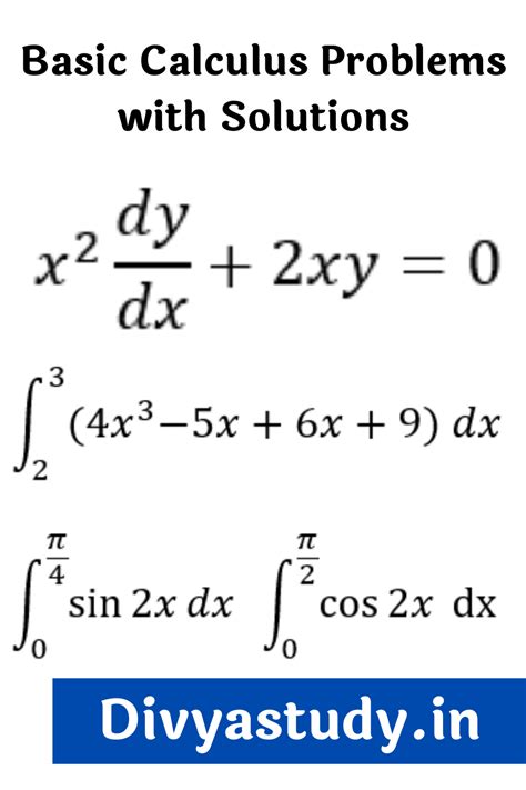calculus practice problems with solutions