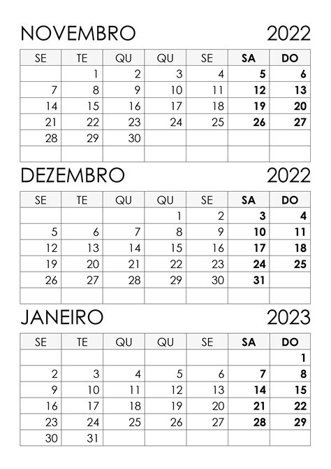 calendário 2022 novembro e dezembro
