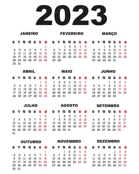 calendário de 2023 em português