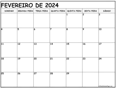 calendário fevereiro 2024 para completar