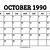 calendar 1990 october