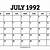 calendar 1992 july