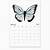 calendar 2022 daily template images butterflies watercolor pink