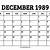 calendar for december 1989