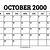 calendar for october 2000