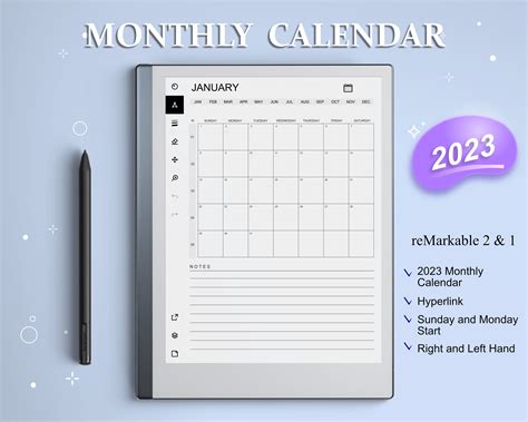 Calendar For Remarkable 2