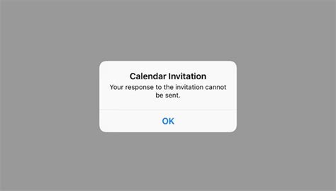 Calendar Invitation Your Response To The Invitation Cannot Be Sent