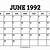 calendar june 1992
