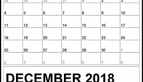 Calendar November And December