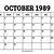 calendar october 1989