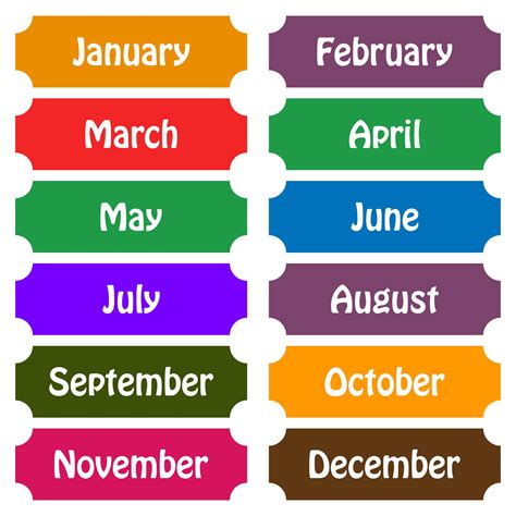 Calendar Of All The Months