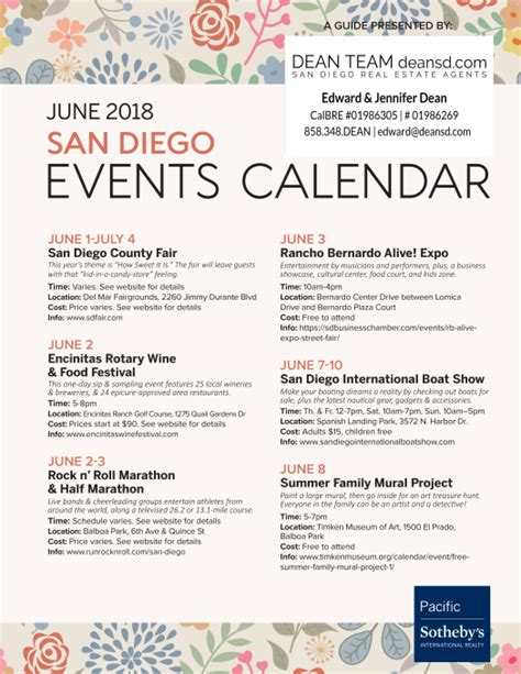 Calendar Of Events San Diego