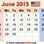 calendar of june 2015