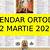 calendar ortodox 2022 martie