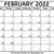 calendar printable feb 2022