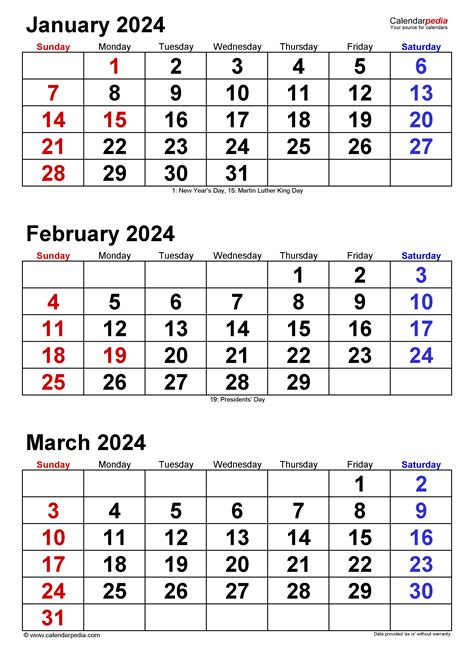 calendar 1st quarter 2024
