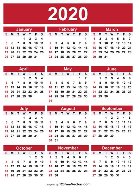 calendar 2020 with week printable
