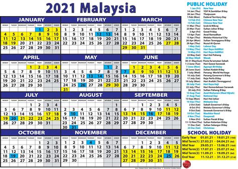 calendar 2021 malaysia public holiday