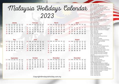 calendar 2023 malaysia public holiday