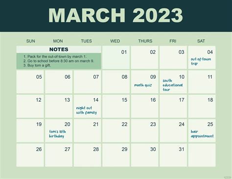 calendar 2023 march holidays