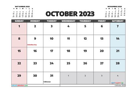 calendar 2023 october month
