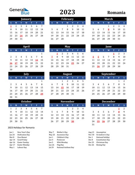 calendar 2023 romania pdf