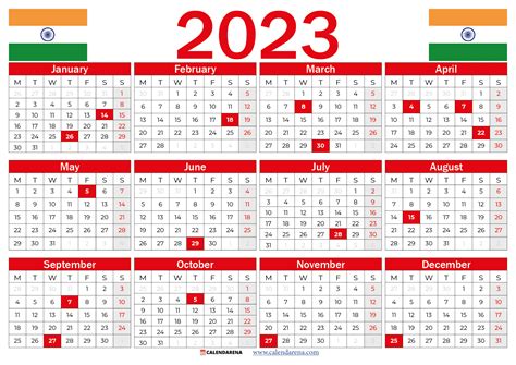 calendar 2023 with holidays and festivals