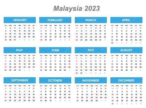 calendar 2023 with holidays malaysia