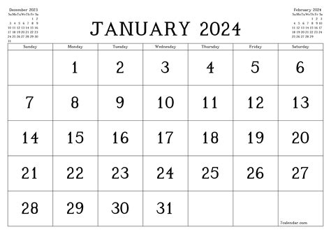 calendar 2024 calendar january