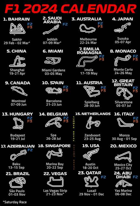 Calendar 2024 F1