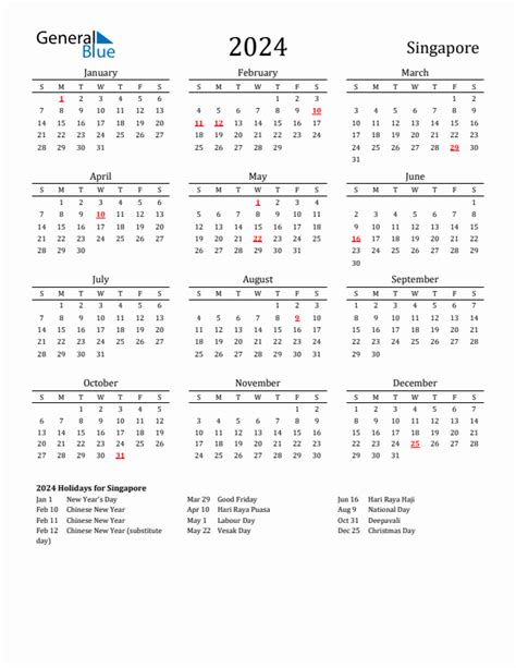 calendar 2024 with singapore holidays