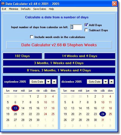 calendar calculator simple calculator