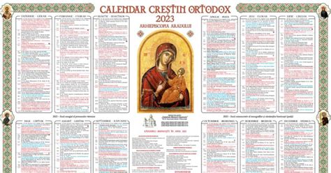 calendar crestin ortodox romanesc 2023