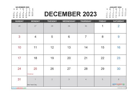 calendar december 2023 editable