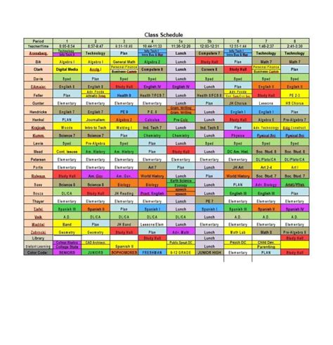 Calendar For Class Schedule