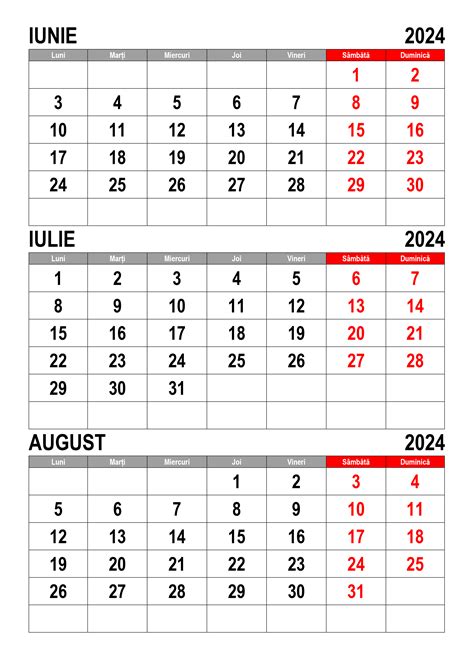 calendar iulie august 2024
