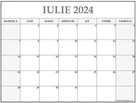 calendar luna iulie 2024