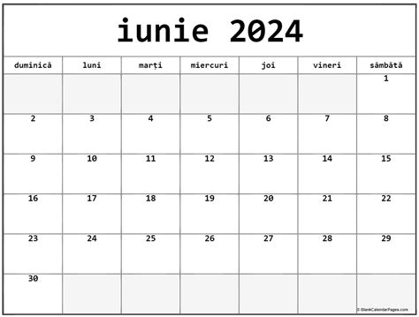 calendar luna iunie 2024