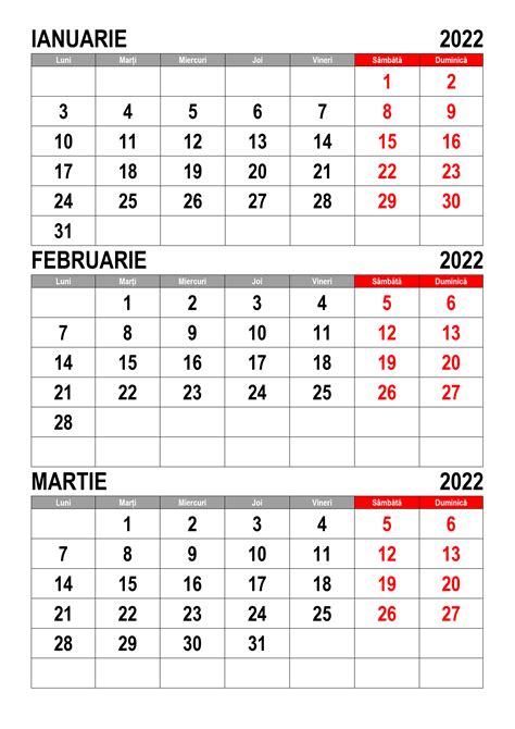 calendar luna martie 2022