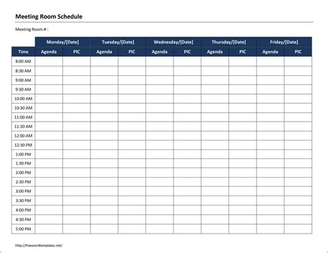 calendar meeting scheduler template