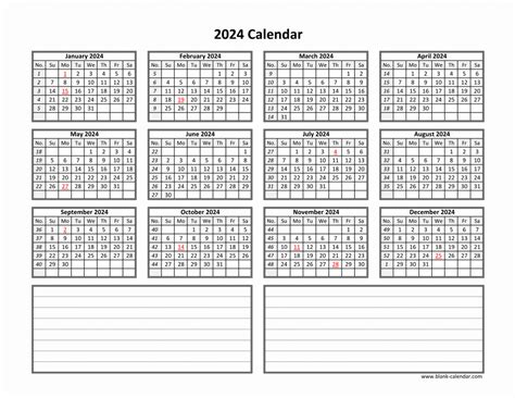 Calendar Note 2024