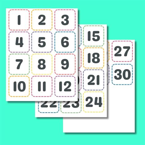 Calendar Numbers For Classroom