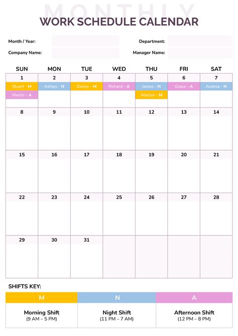 calendar schedule