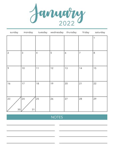calendar templates printable 2022 word