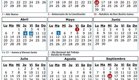 Calendario Escolar En Mexico 2020