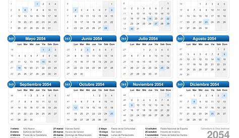 Calendario 2054 January Printable Blank Calendar